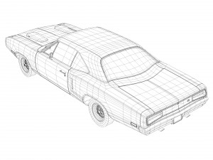 Dodge coronet super bee 1970 3D Model
