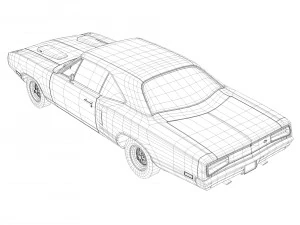 Dodge coronet super bee 1970 3D Model