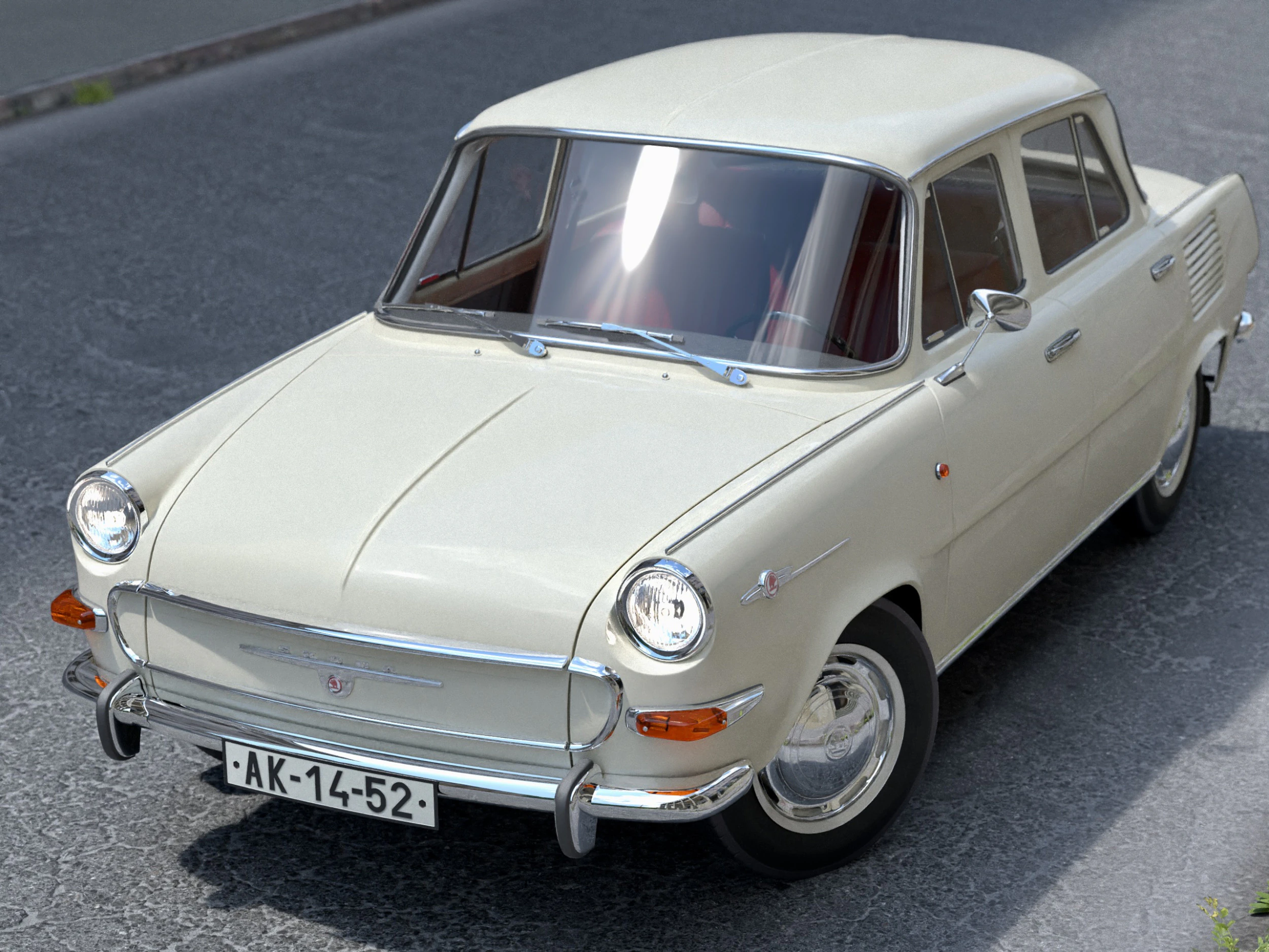 Skoda 1000MBG 1968 3D Model .c4d .max .obj .3ds .fbx .stl .blend
