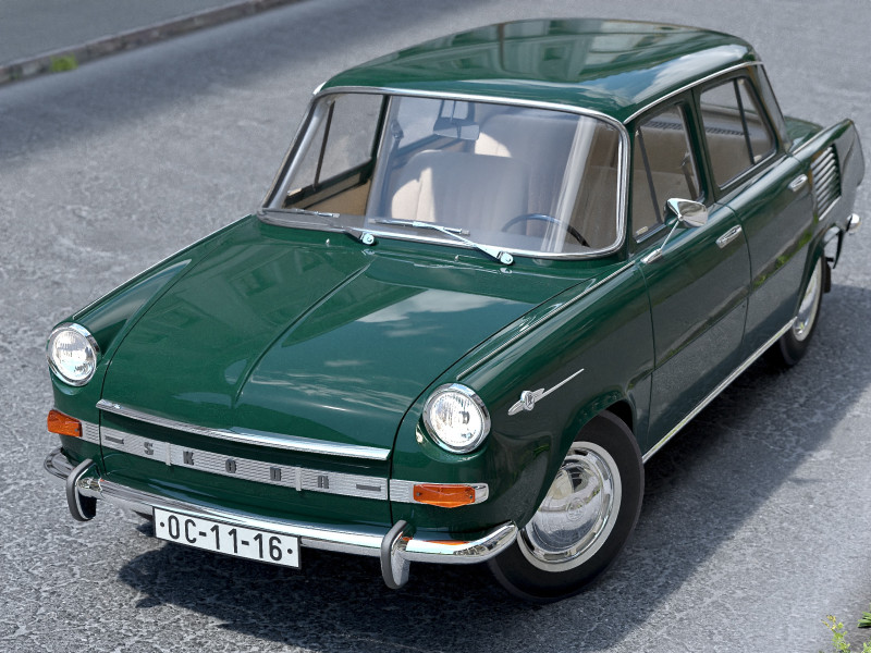 Skoda 1000MB 1969 3D Modell .c4d .max .obj .3ds .fbx .stl .blend