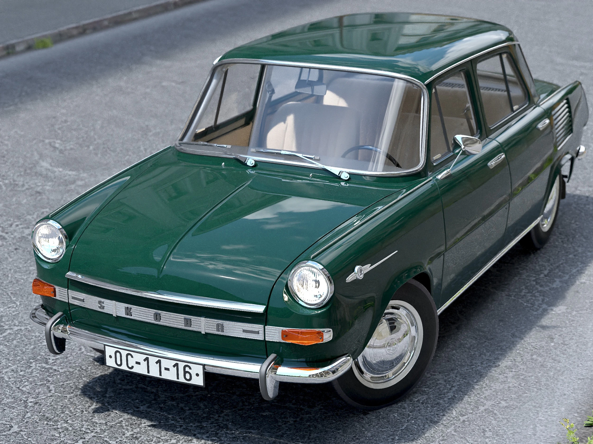 Skoda 1000MB 1969 3D Model .c4d .max .obj .3ds .fbx .stl .blend 