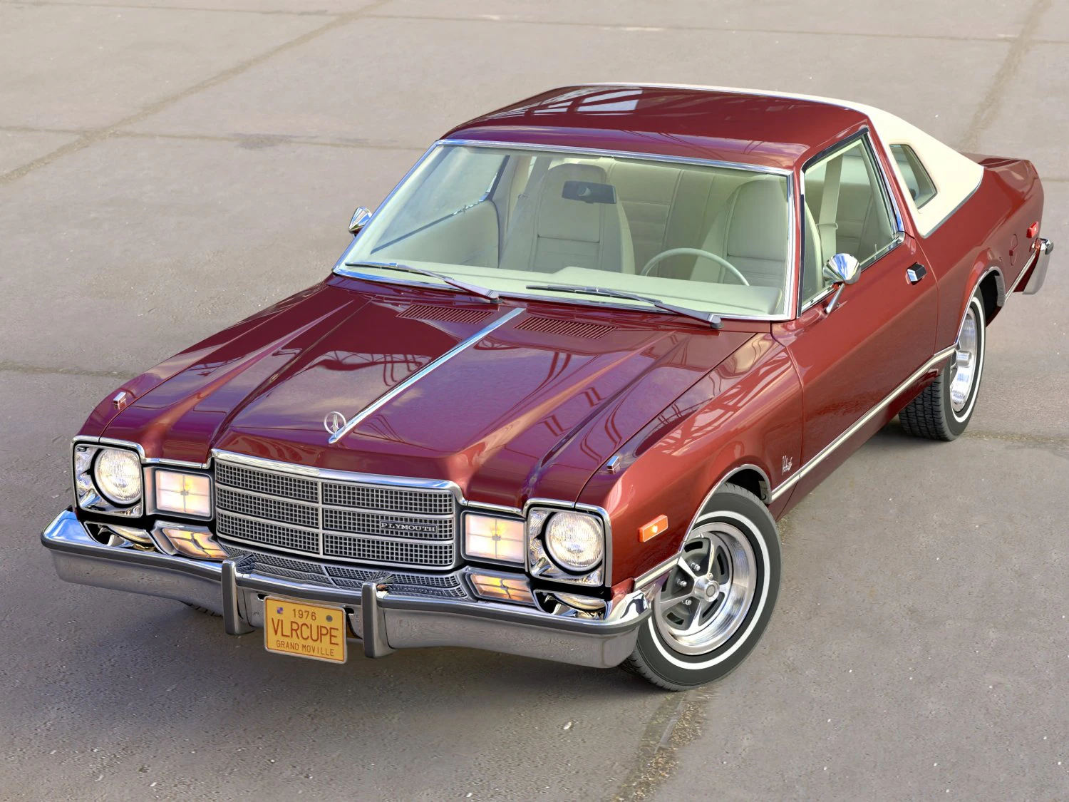 Plymouth volare coupe 1976 року 3D Модель .c4d .max .obj .3ds .fbx .stl .blend