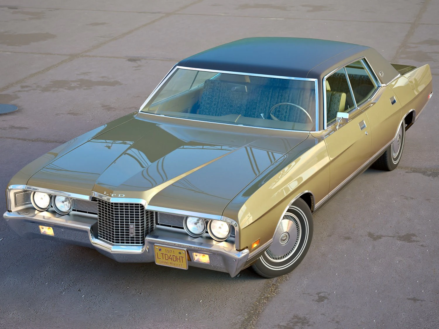 Ltd brougham 1971 3D Model .c4d .max .obj .3ds .fbx .stl .blend 