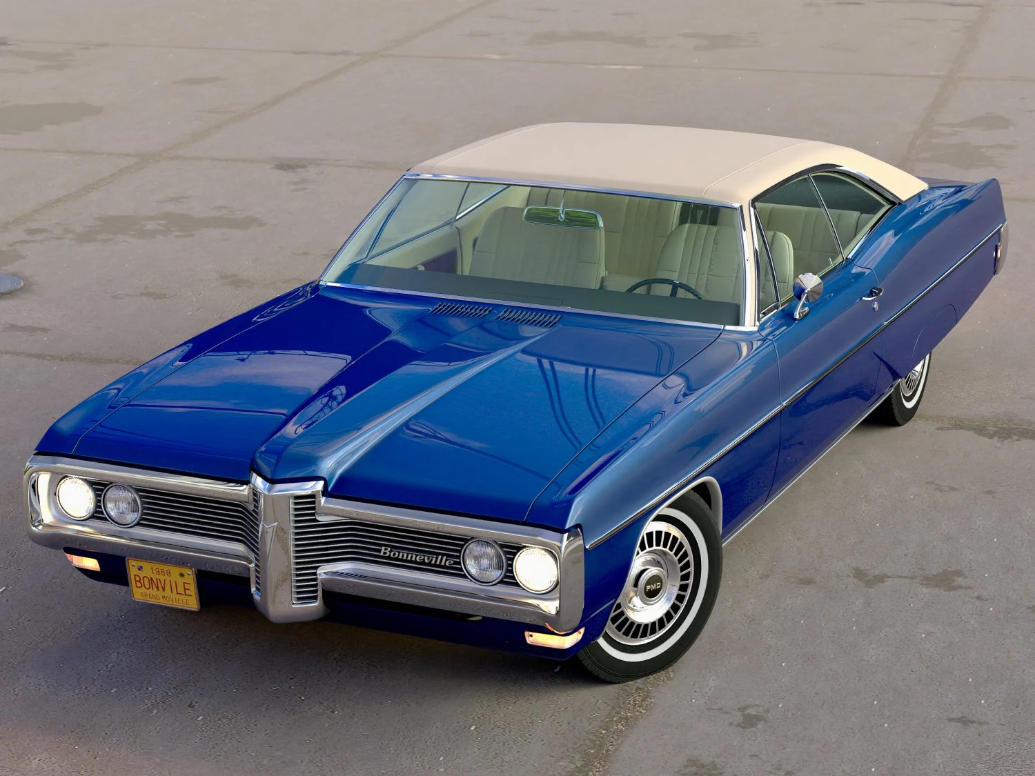 Bonneville Coupe 1968 3D Model .c4d .max .obj .3ds .fbx .stl .blend