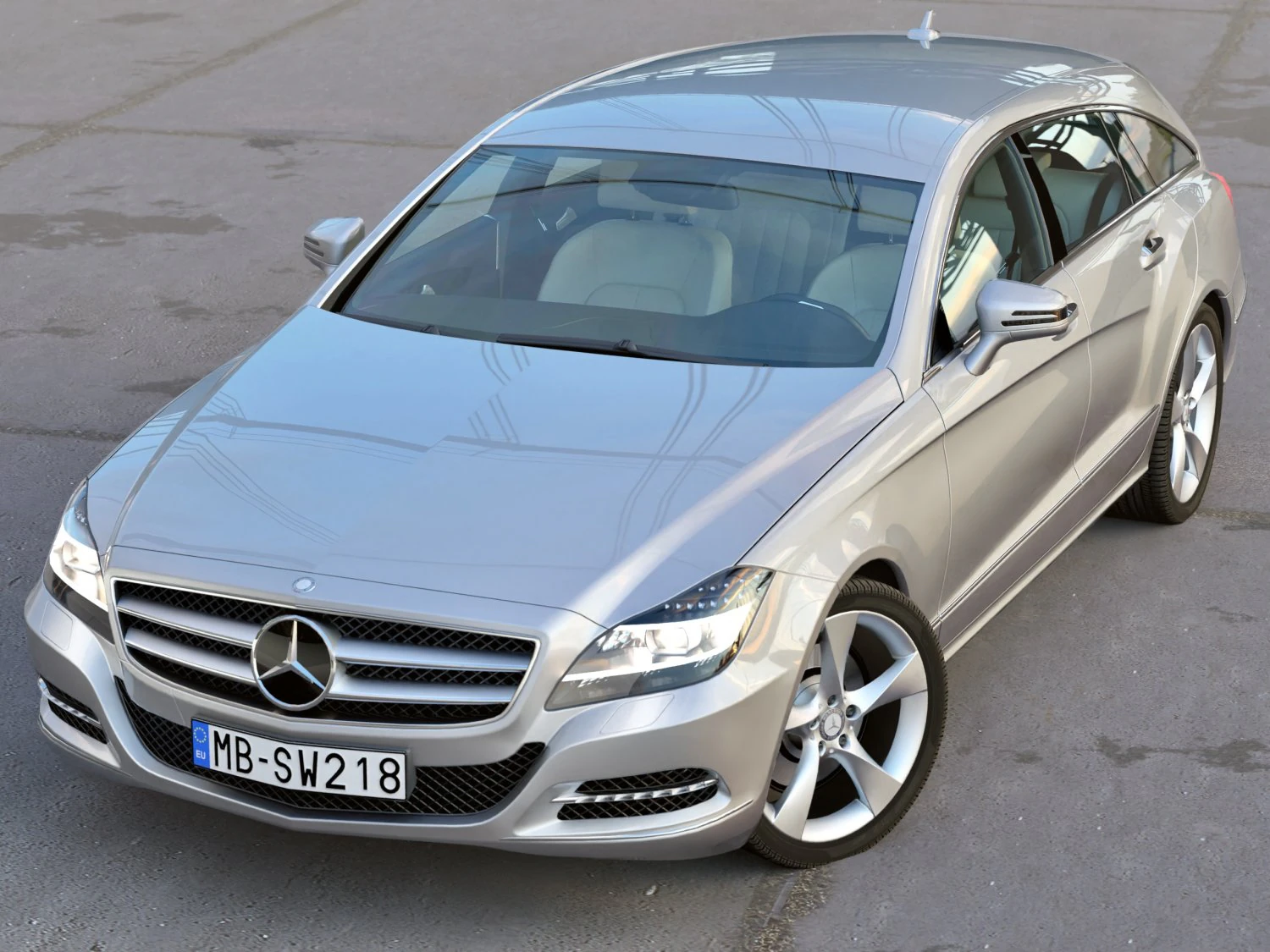 mercedes benz cls shooting brake 3D Model .c4d .max .obj .3ds .fbx .stl .blend 