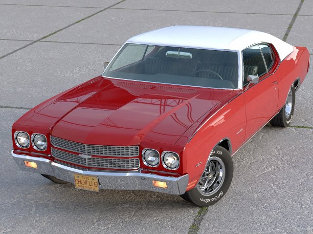 Chevrolet Chevelle Malibu 1970 3D Model .c4d .max .obj .3ds .fbx .stl .blend 
