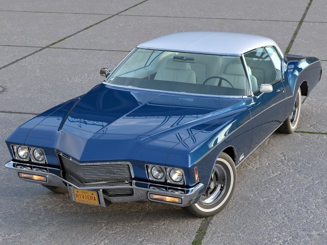 Riviera coupe 1971 3D Модель .c4d .max .obj .3ds .fbx .stl .blend