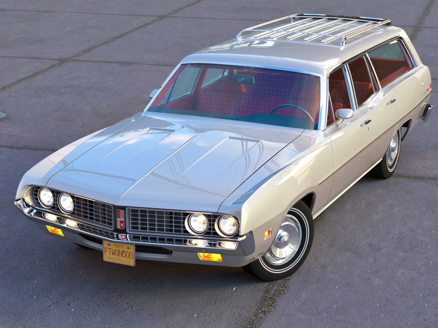 Torino wagon 1971 3D Model .c4d .max .obj .3ds .fbx .stl .blend