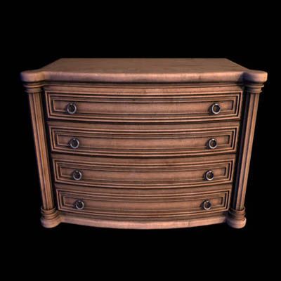 chest of drawers 3D Модель .c4d .max .obj .3ds .fbx .stl .blend 