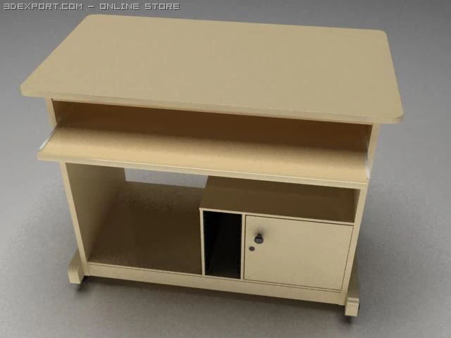 pc desk 3D Model .c4d .max .obj .3ds .fbx .stl .blend 