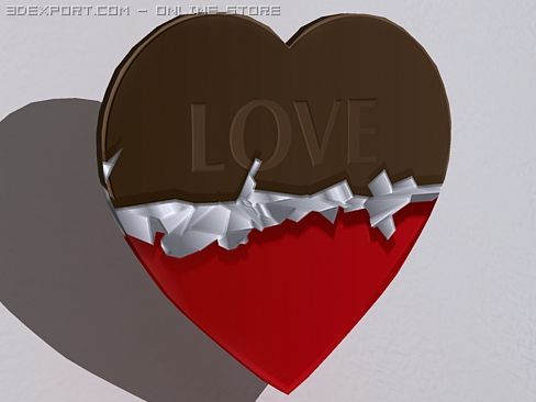 chocolate heart Modèle 3D .c4d .max .obj .3ds .fbx .stl .blend 