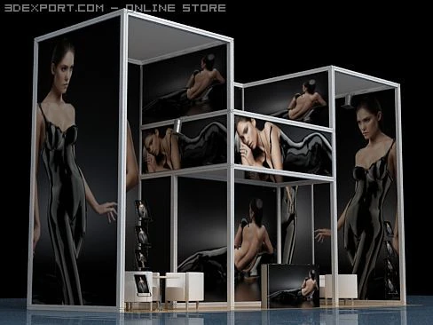 exhibition stand 3D Model .c4d .max .obj .3ds .fbx .stl .blend 