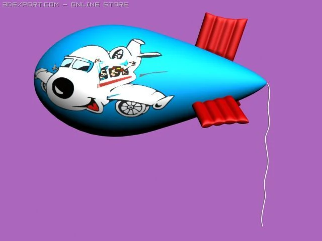 zeppelin baloon 3D Model .c4d .max .obj .3ds .fbx .stl .blend 