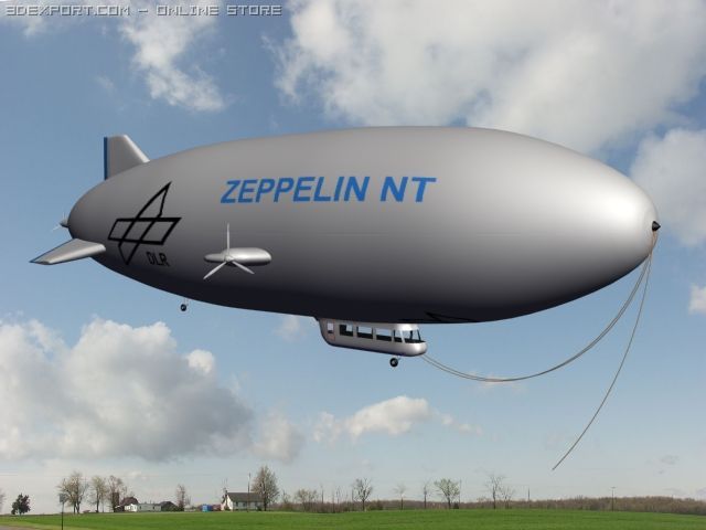 zeppelin 3D Model .c4d .max .obj .3ds .fbx .stl .blend 