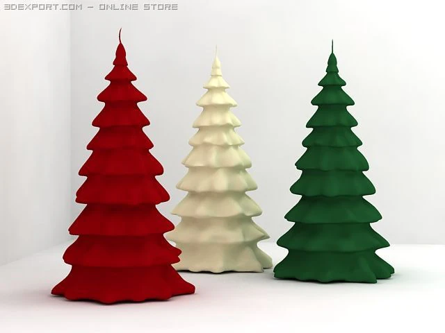 candle christmas tree 3D Model .c4d .max .obj .3ds .fbx .stl .blend 