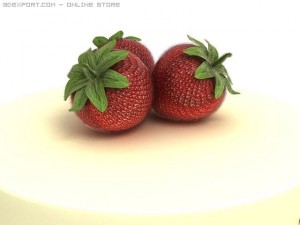 cake with strawberries 3D मॉडल