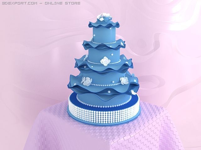 cake for wedding 3D Model .c4d .max .obj .3ds .fbx .stl .blend 