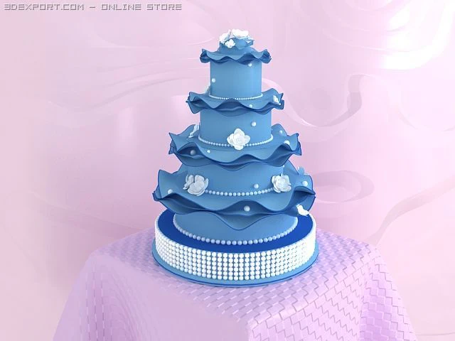 cake for wedding 3D Model .c4d .max .obj .3ds .fbx .stl .blend 