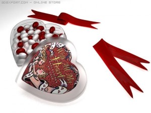 heart with almonds 3D Модель