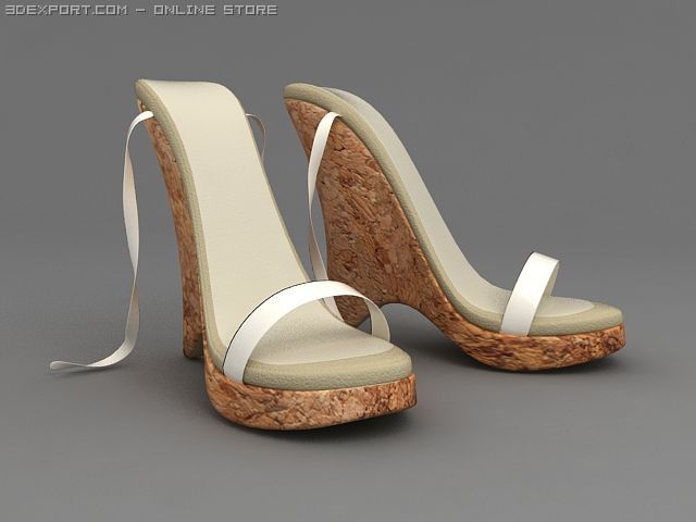 high heeled sandals 3D Model .c4d .max .obj .3ds .fbx .stl .blend 