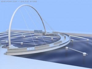 millenium bridge dubai 3D 模型