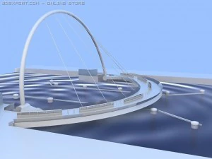 millenium bridge dubai 3D Model