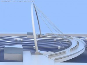 millenium bridge dubai 3D Model