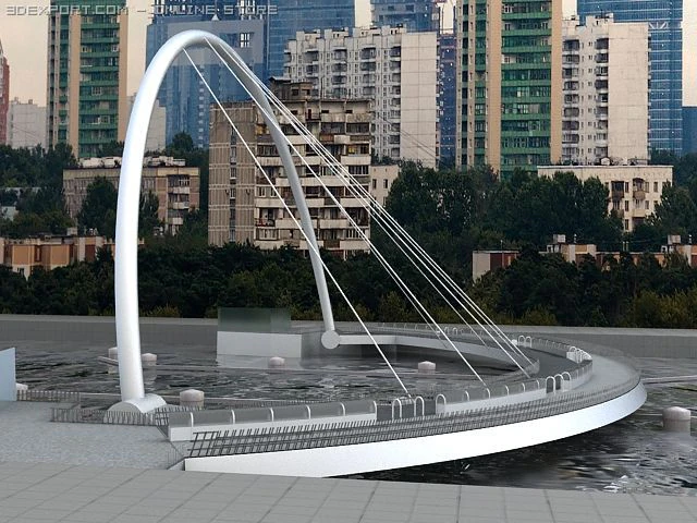 millenium bridge dubai mapped 3D Model .c4d .max .obj .3ds .fbx .stl .blend 