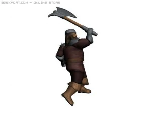 dwarf rigged and animated 3D Model