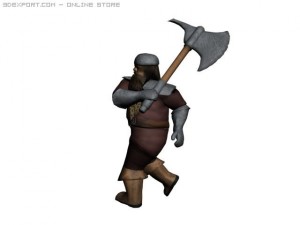 dwarf rigged and animated 3Dモデル