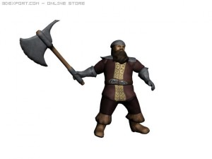 dwarf rigged and animated 3Dモデル