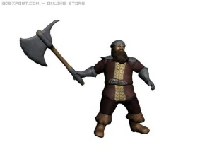 dwarf rigged and animated 3D Model
