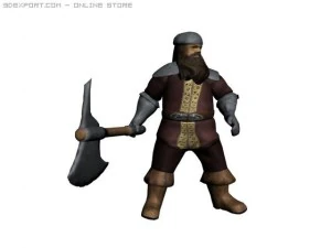 dwarf rigged and animated 3D Model