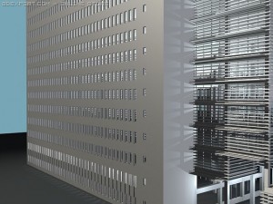 american house office building Modello 3D