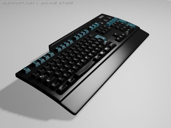 high detailed keyboard ibm 3D 模型 .c4d .max .obj .3ds .fbx .stl .blend 
