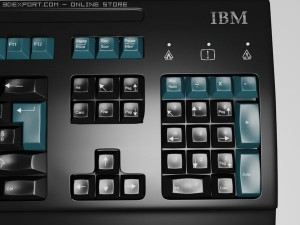 high detailed keyboard ibm 3D 模型
