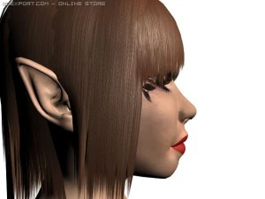 elf woman head 3D Model