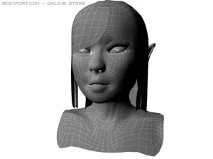 elf woman head 3D Model