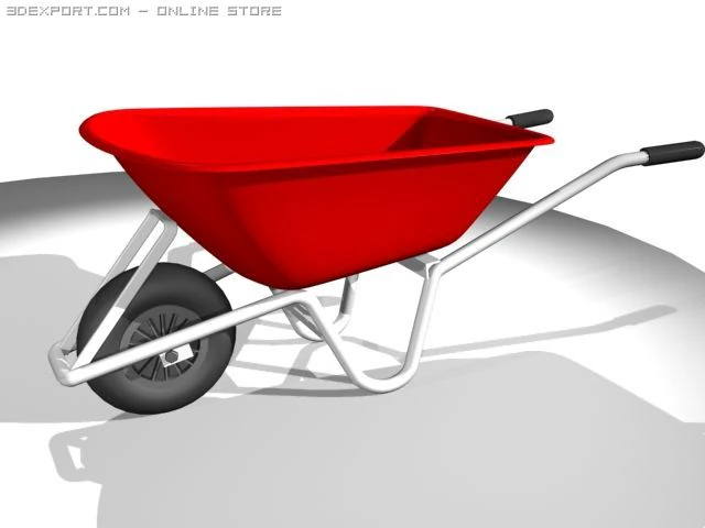 wheelbarrow 3D Model .c4d .max .obj .3ds .fbx .stl .blend 