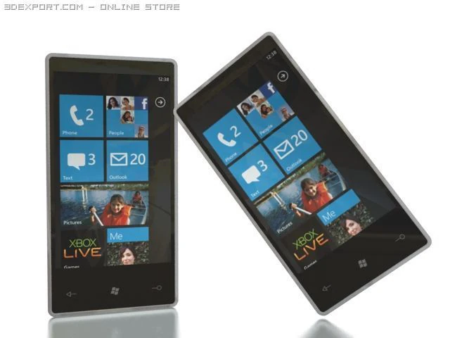 windows 7 mobile phone 3D Model .c4d .max .obj .3ds .fbx .stl .blend 