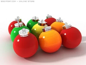 boules de No&euml;l Modèle 3D