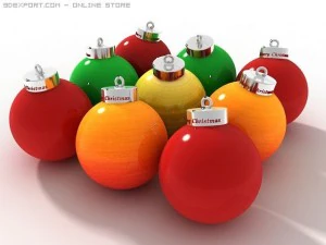 рождественские шары 3D Модель