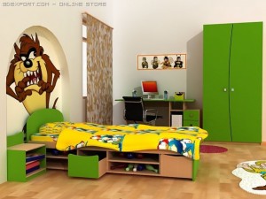 child bedroom colorful Modello 3D