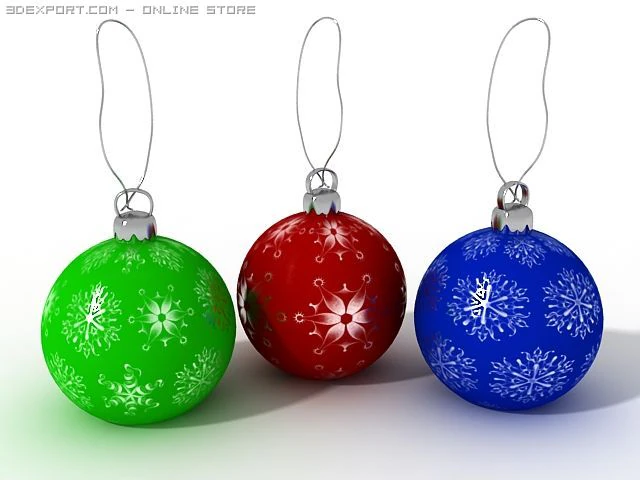 christmas balls 3D Model .c4d .max .obj .3ds .fbx .stl .blend 