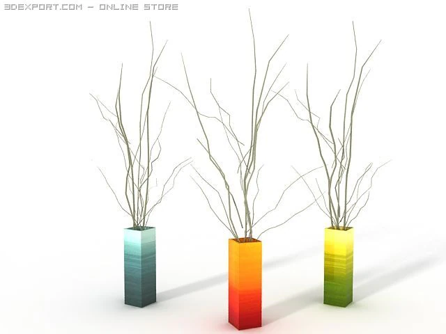 colourful vases 3D Model .c4d .max .obj .3ds .fbx .stl .blend 