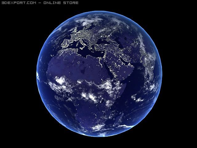 high quality earth over the night 3D Модель .c4d .max .obj .3ds .fbx .stl .blend 