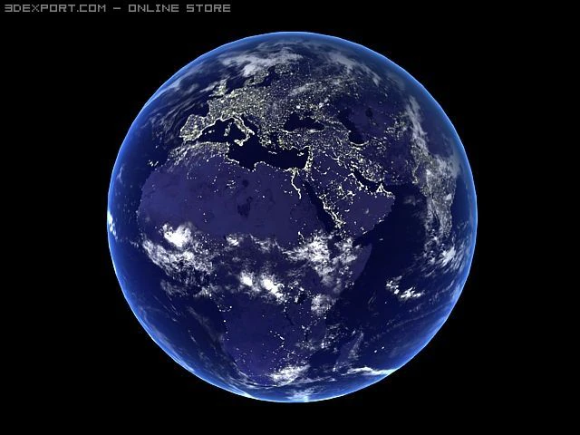 high quality earth over the night 3D Model .c4d .max .obj .3ds .fbx .stl .blend 