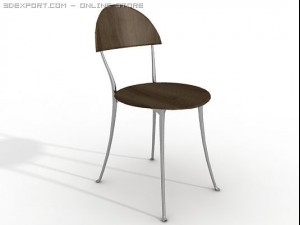 armless emeco chair Modello 3D