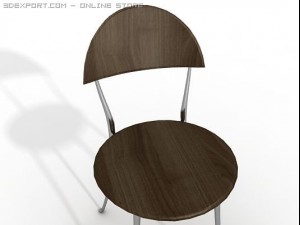 armless emeco chair 3D Model