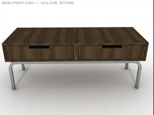 sideboard console table with drawers 3D मॉडल